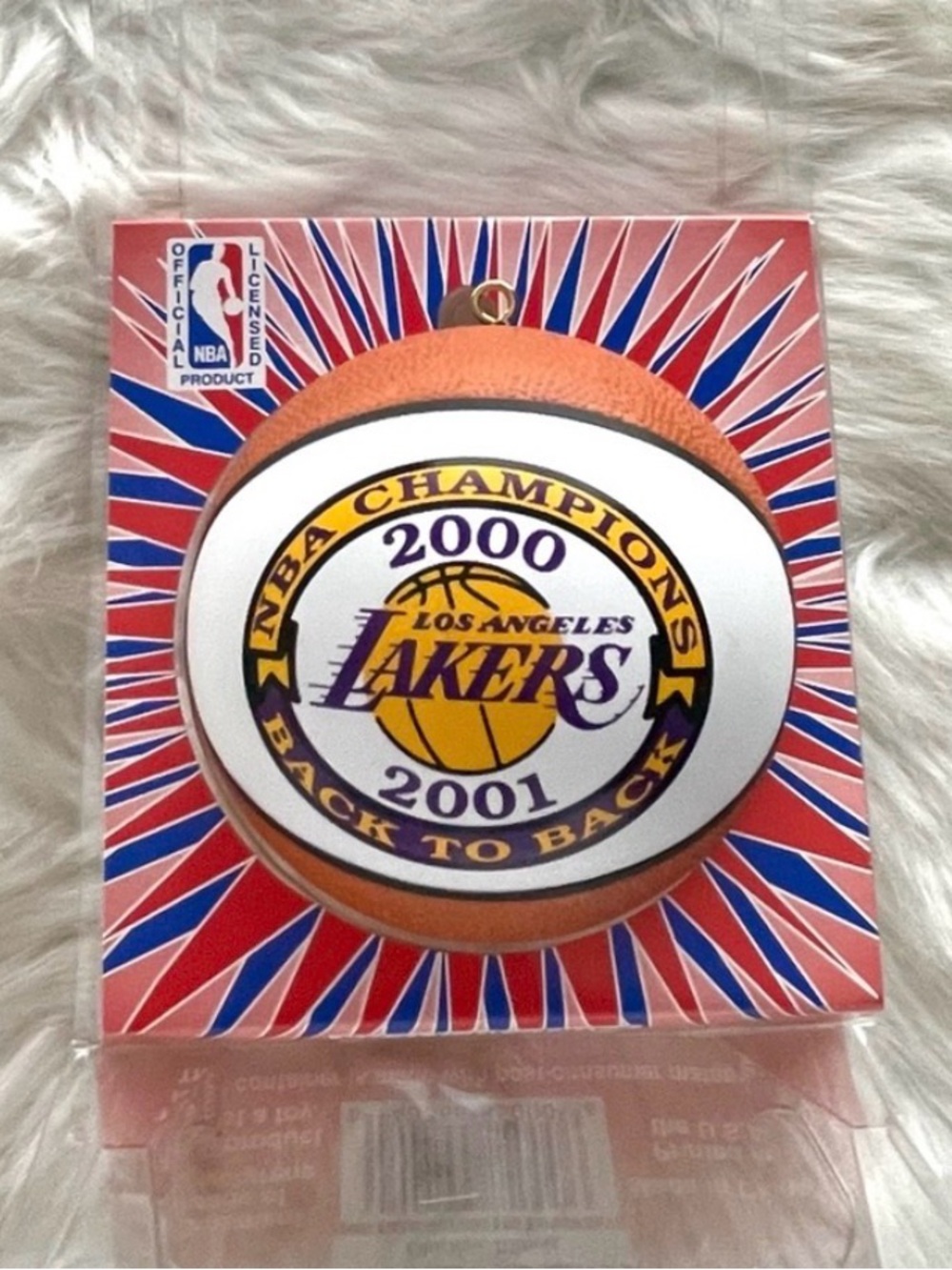 LAKERS 2000-2001 "Back to Back" NBA Champions Commemorative Ornament VINTAGE